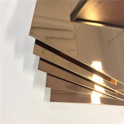 Golden Stainless Steel Flat Strip Thin Decorative Metal Ss 430 Hairline 1219mm